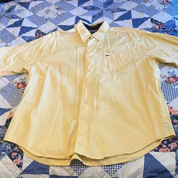 Alexander Julian Light Yellow Casual Button-Down Shirt - Picture 3 of 4